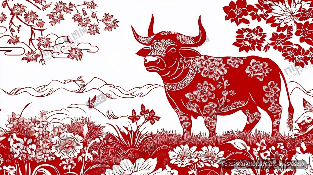 红白剪纸艺术之牛年风采