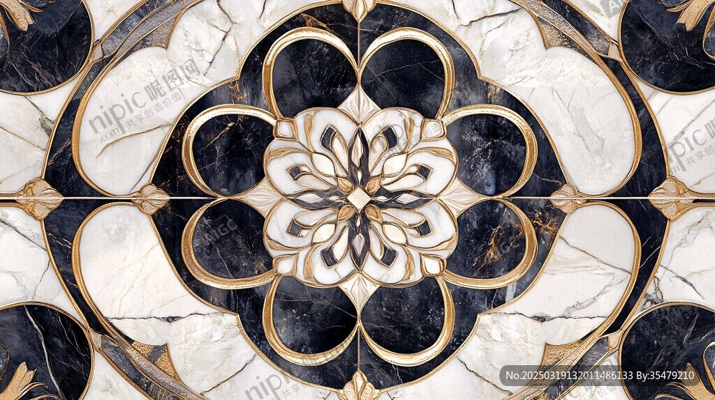 marble pattern with gold accents