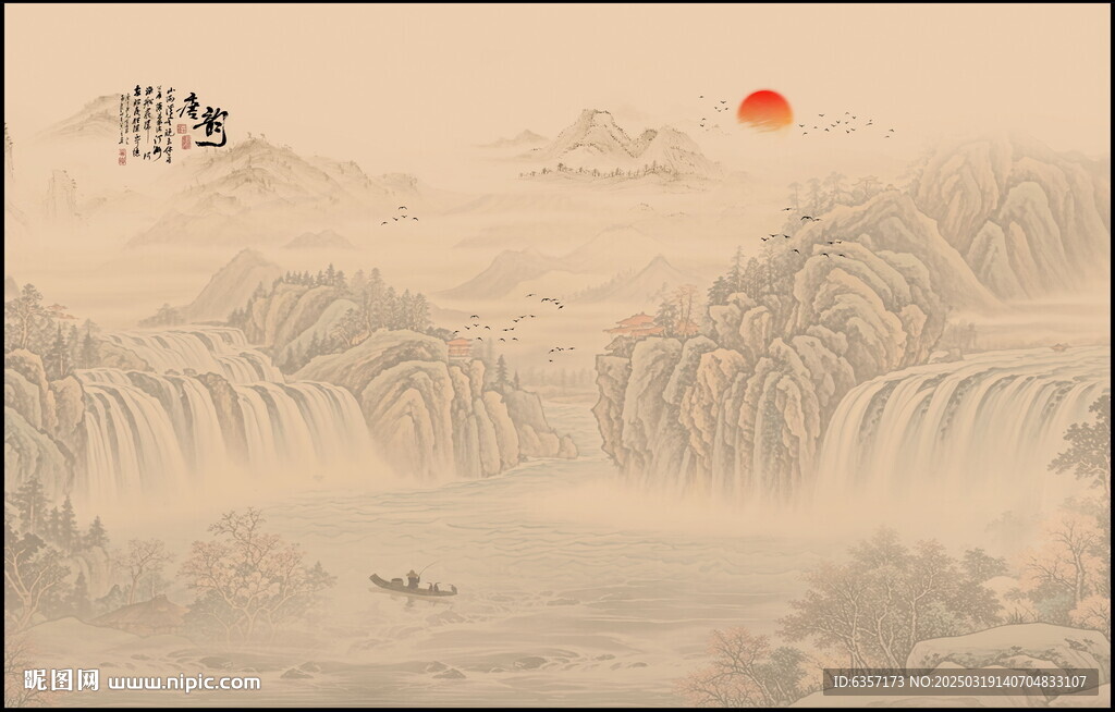 新中式禅意水墨画