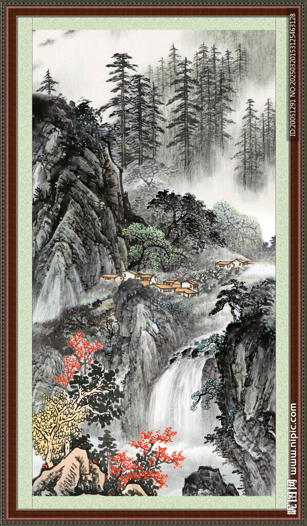 竖幅国画 