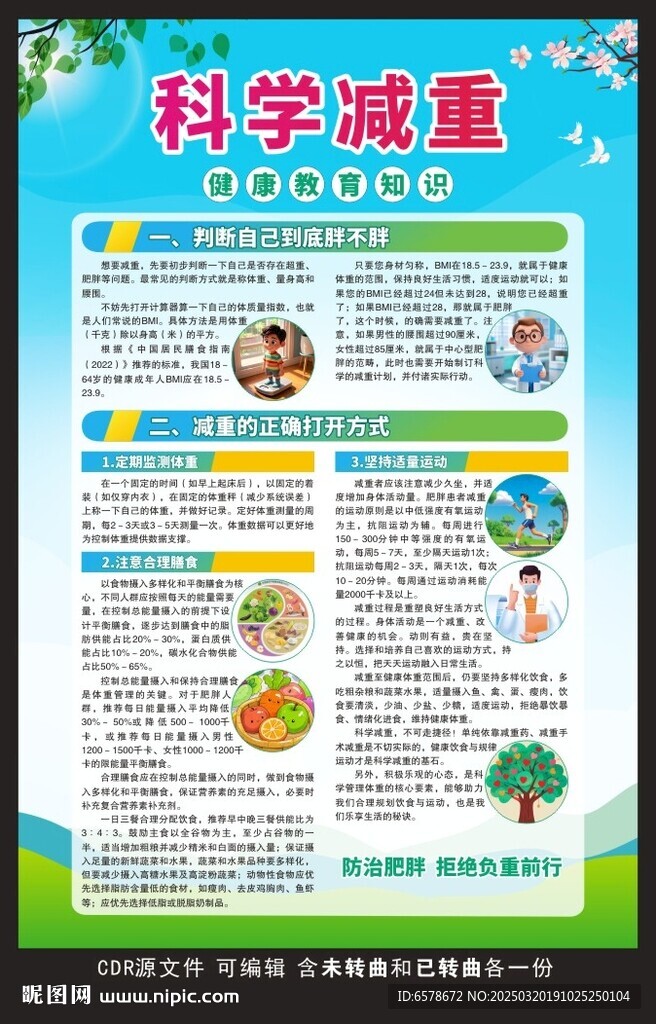 科学减重健康教育海报