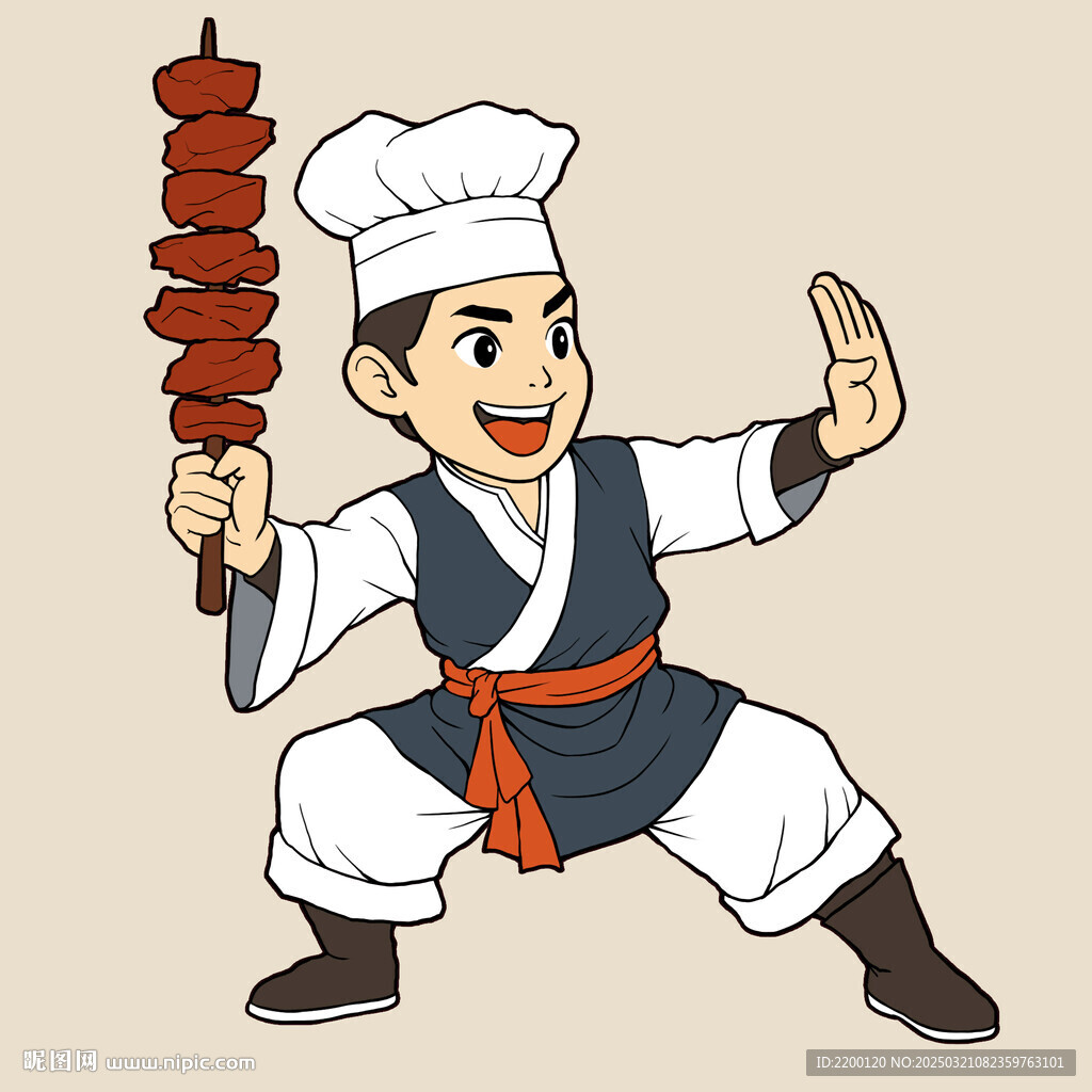 卡通烧烤厨师