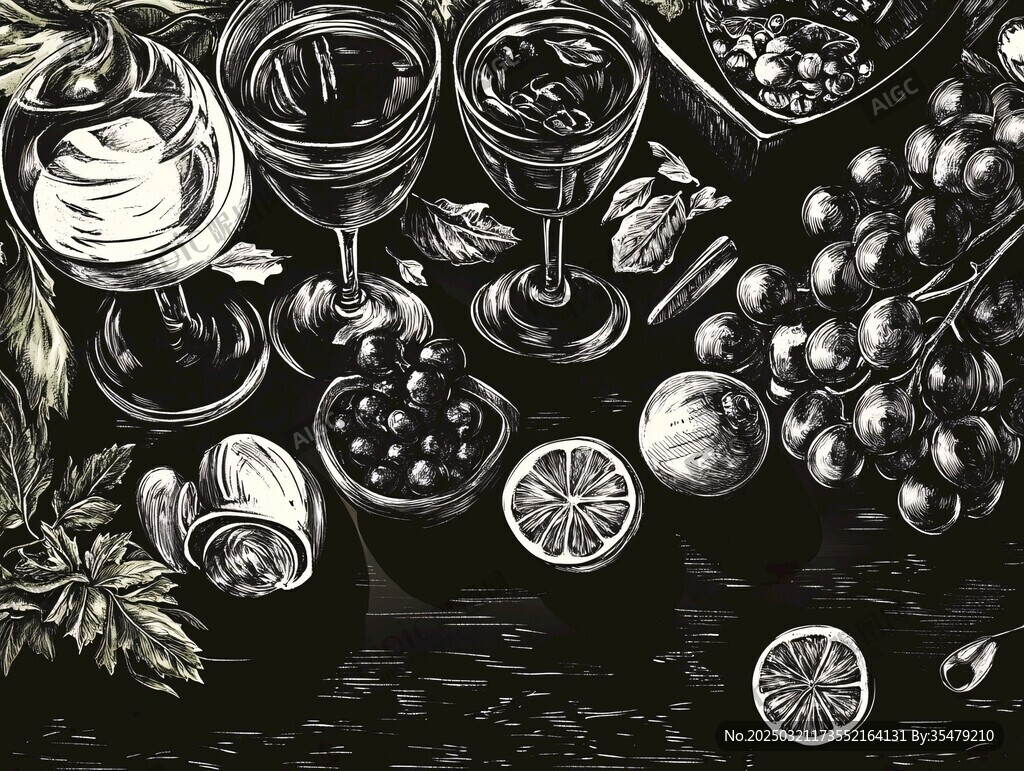 黑白静物画