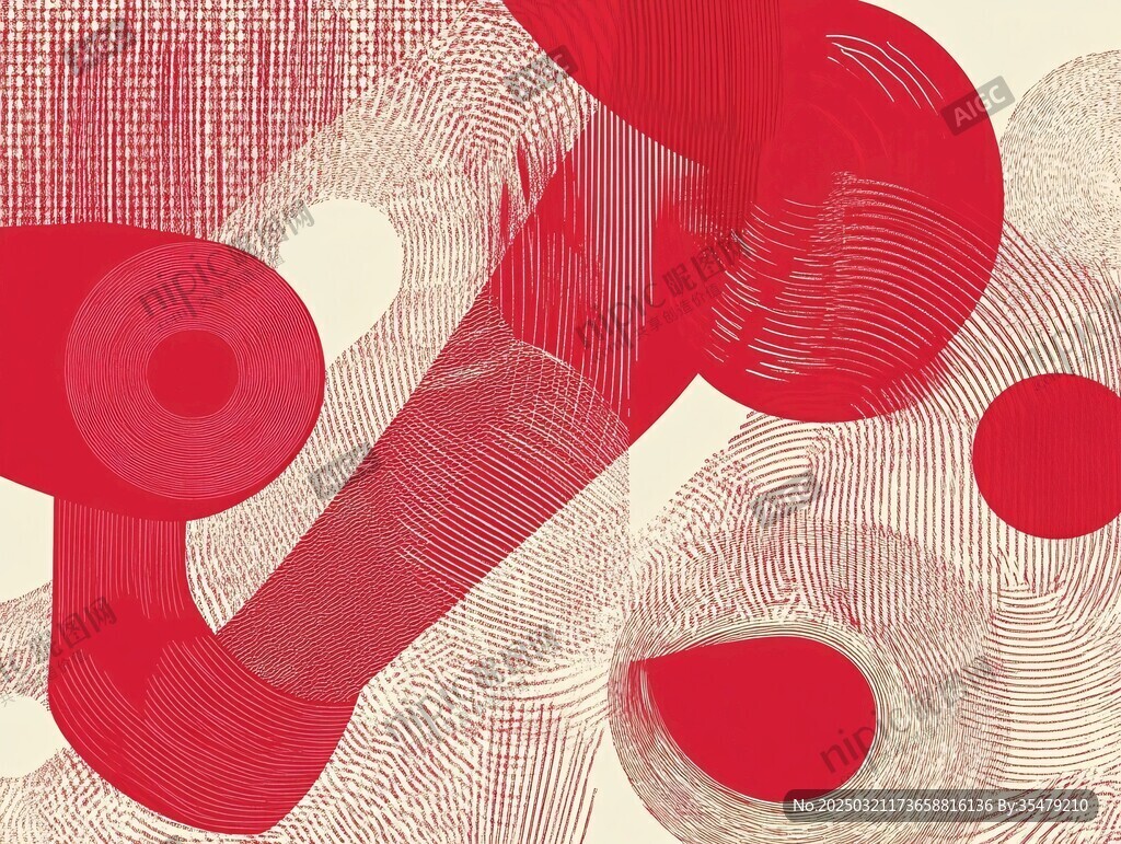 抽象红白图案