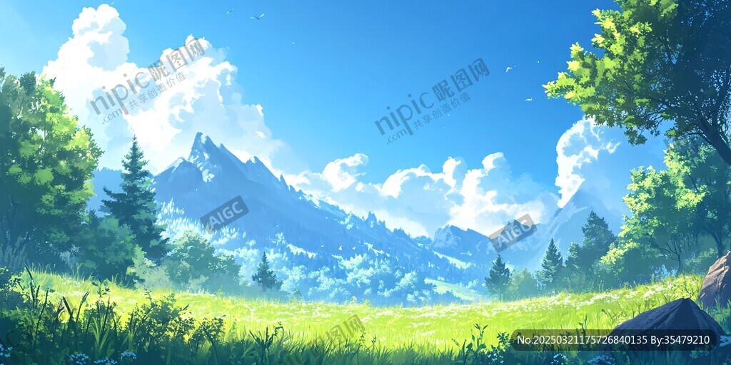 蓝天下的动画风景