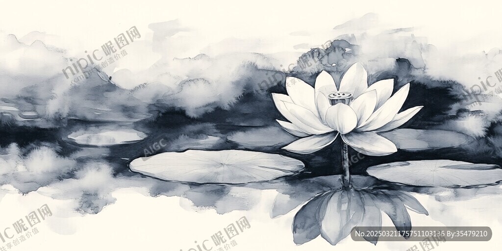 水墨莲花