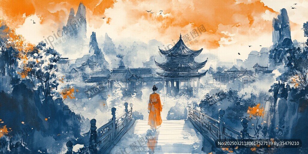 落日下的古城之旅
