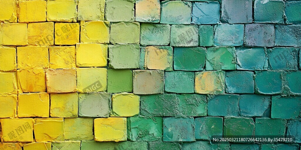 五彩斑斓的砖墙