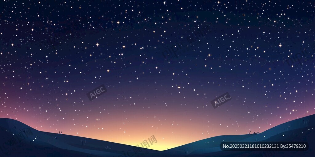 星空下的山谷
