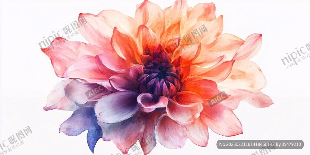 水彩花卉艺术作品