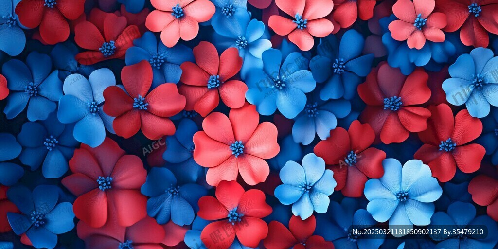 红蓝花海
