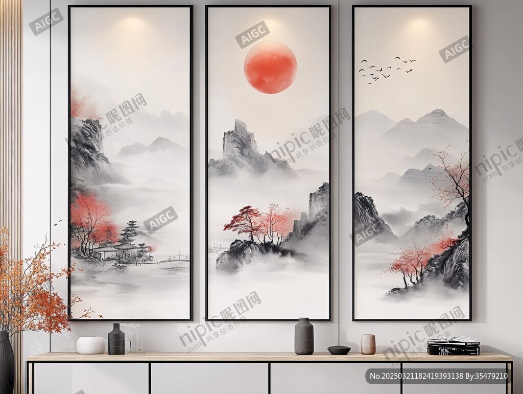 山水红月