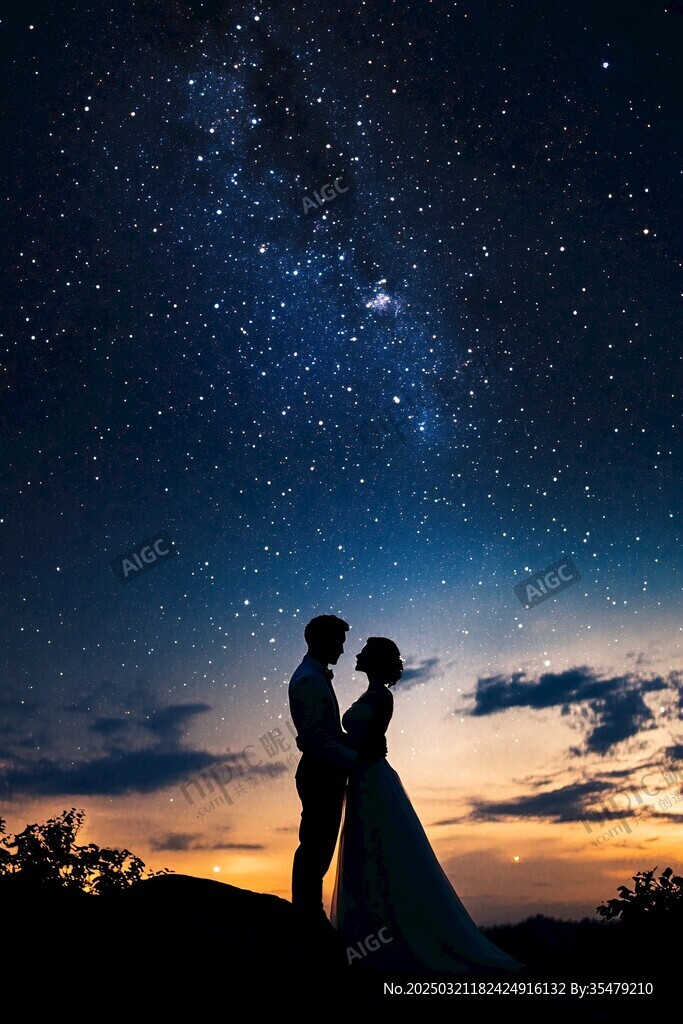 浪漫星空下的情人