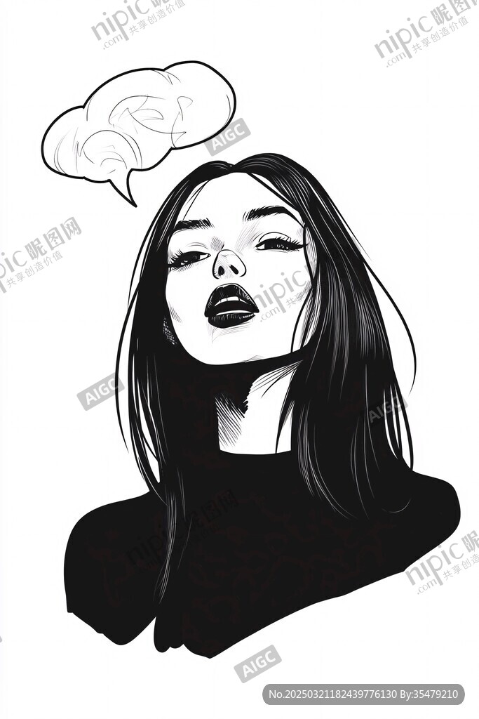 单色肖像画中的女性形象