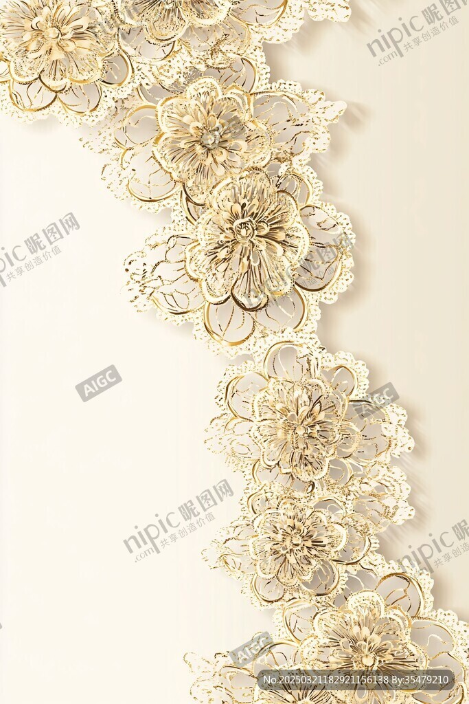 金色花边装饰