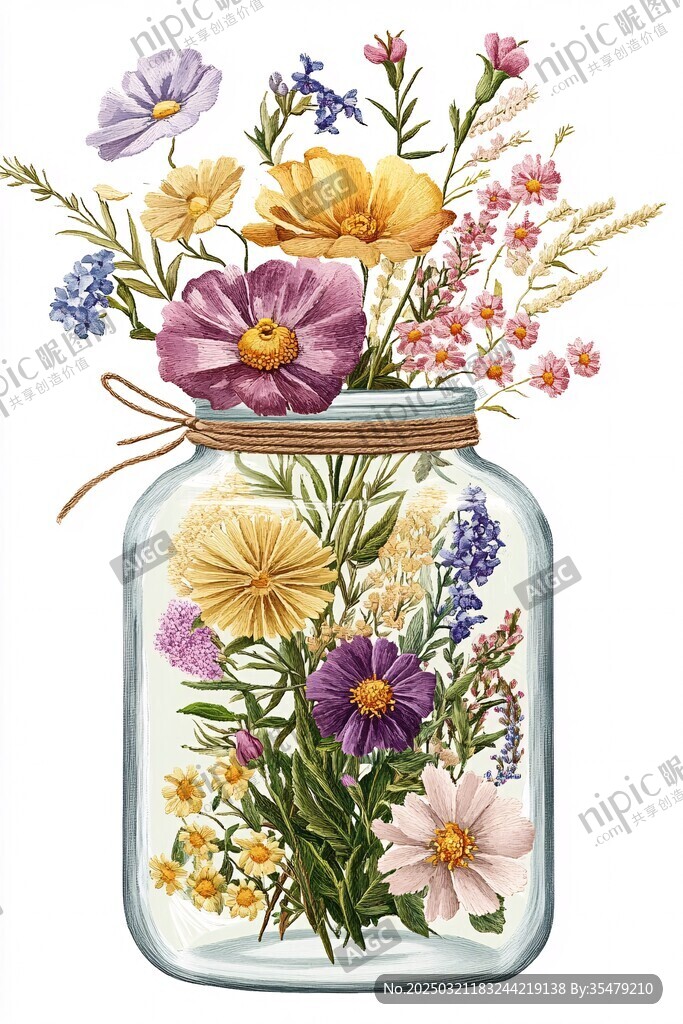 彩色花卉插画