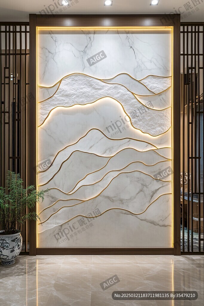 抽象艺术大理石墙装饰