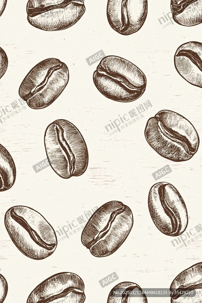 咖啡豆素描图案