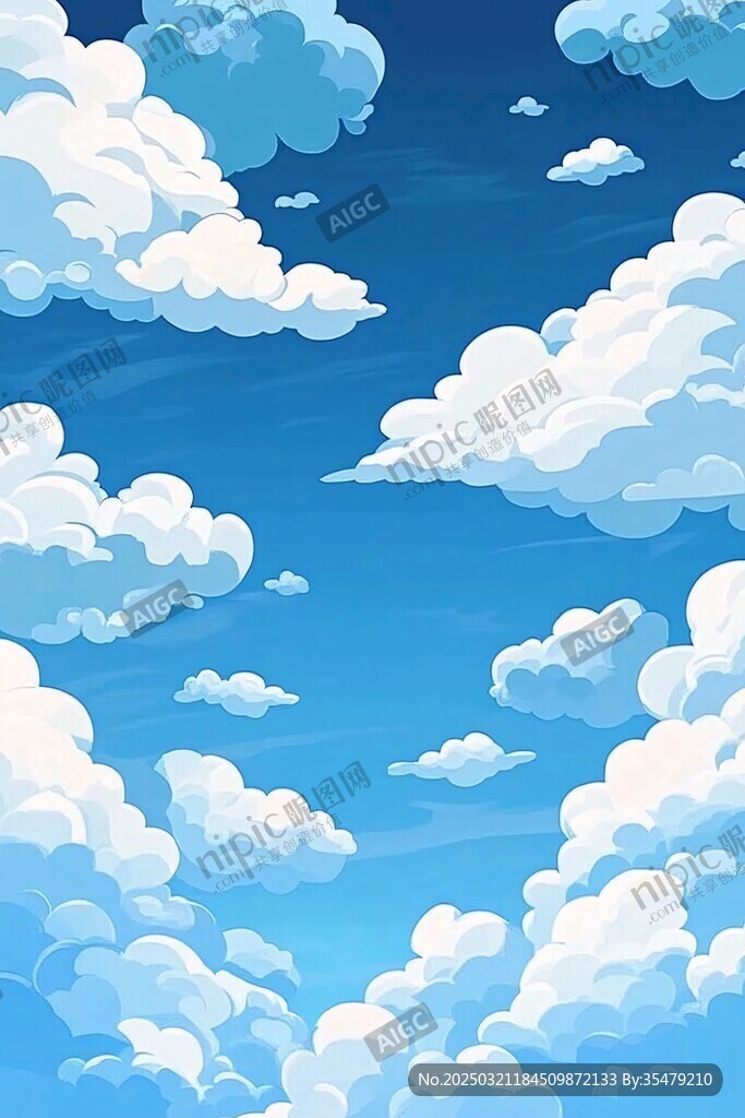 蓝天白云的动画场景