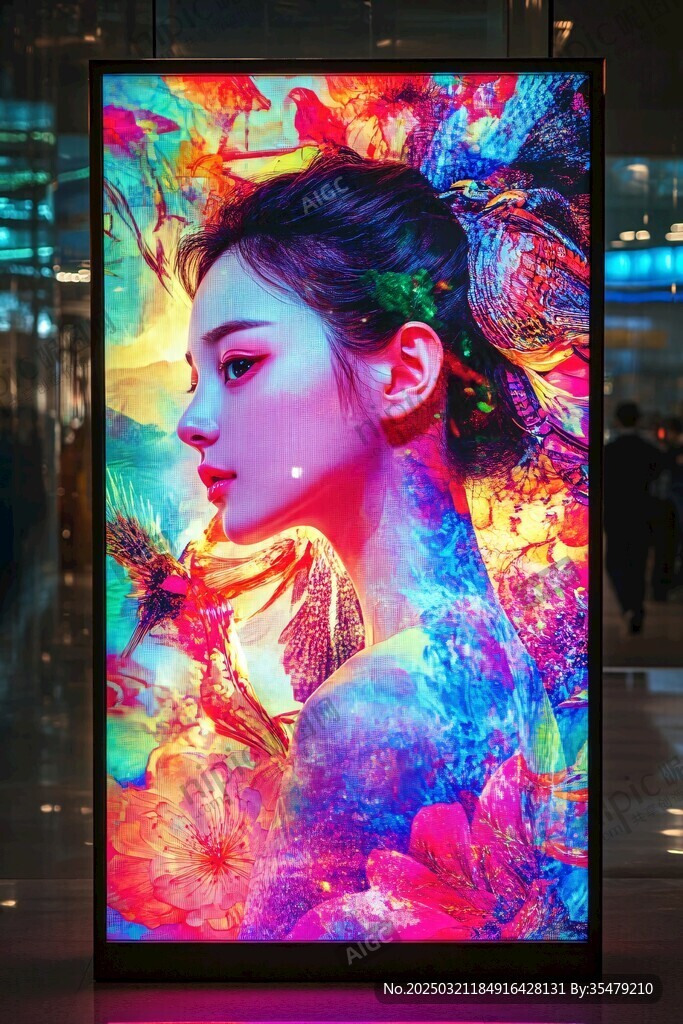 五彩斑斓的女子肖像