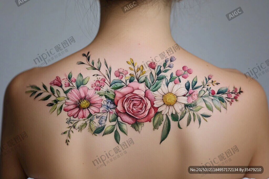 花卉纹身的艺术之美