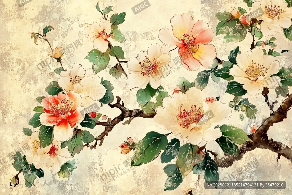 古风花卉图案