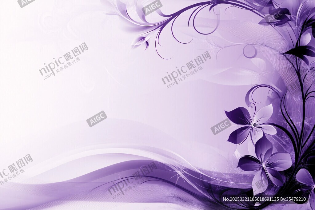 紫色花卉抽象图案