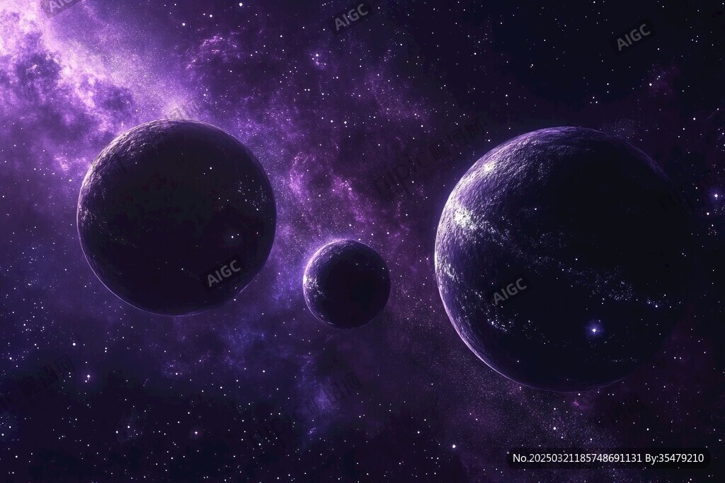 宇宙中的三个行星