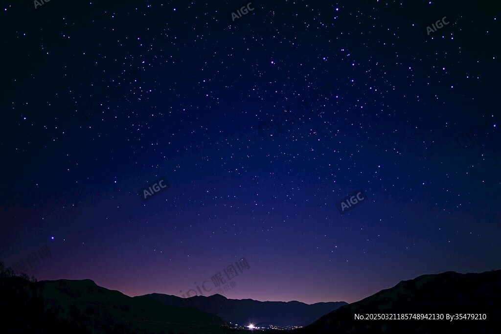 夜幕下的星空山谷