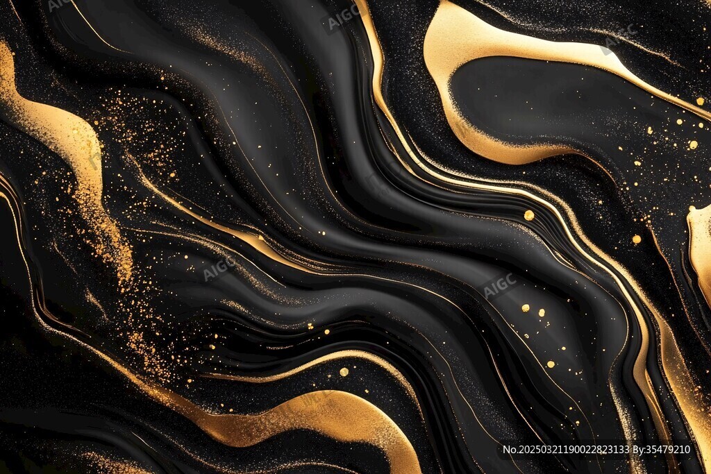 金色漩涡抽象画