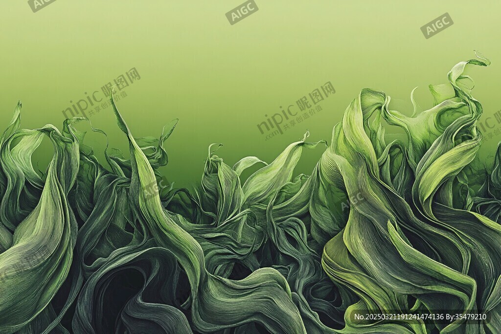 抽象绿色波浪