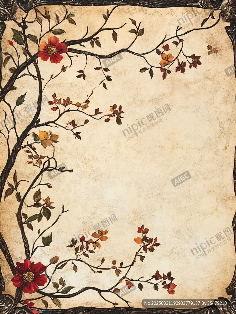 秋日花卉图案背景
