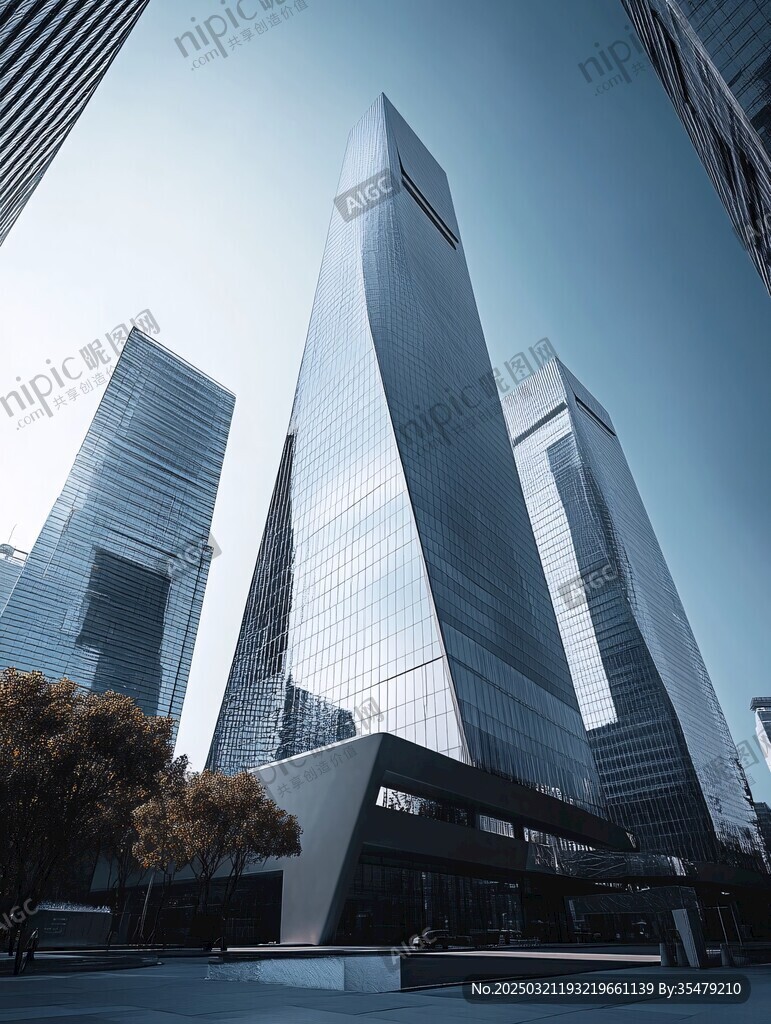 城市天际线的现代建筑