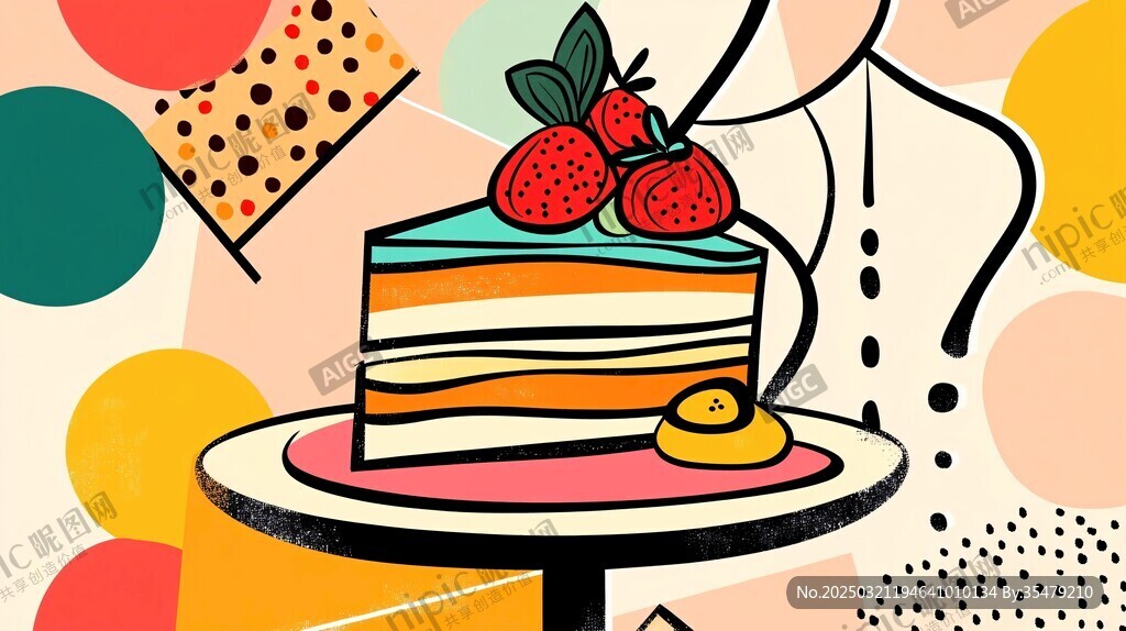 彩色蛋糕插画