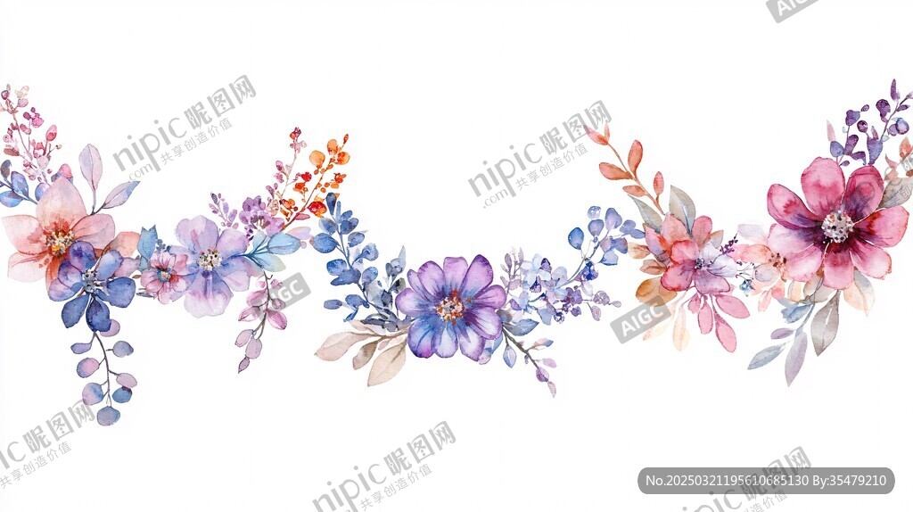 水彩花卉艺术作品