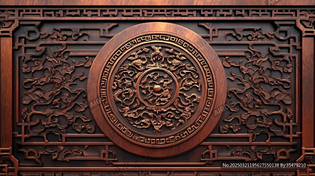 深棕木质雕刻纹理背景