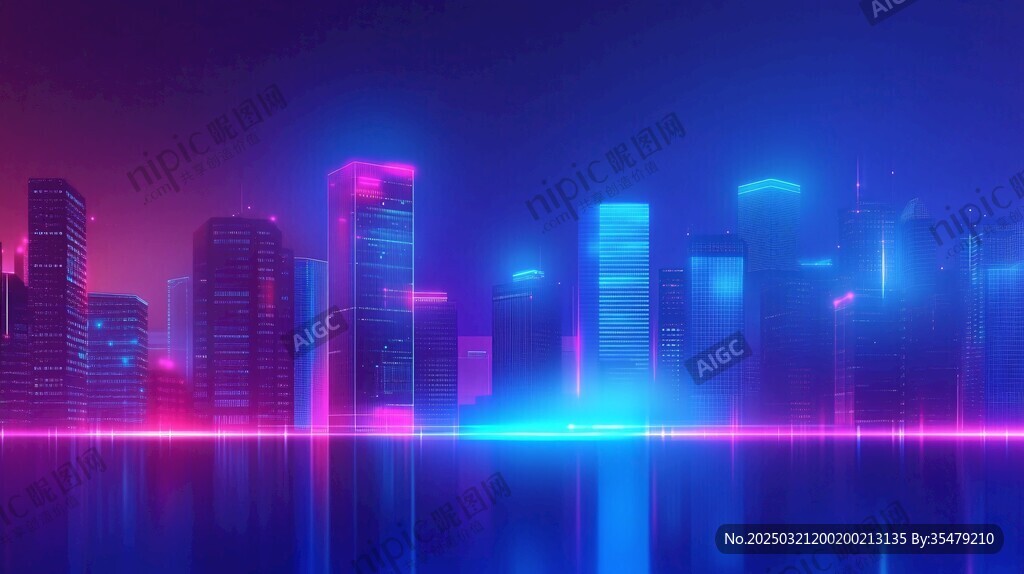 霓虹城市夜景