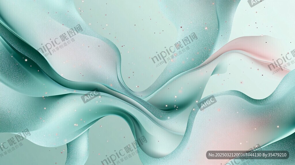 抽象绿色调艺术作品