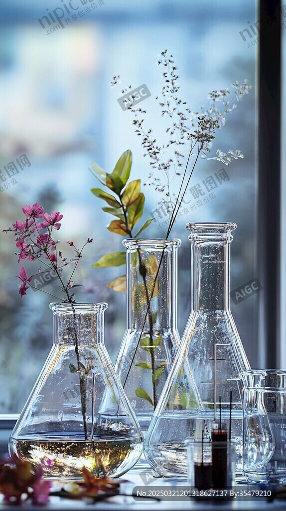 玻璃花瓶中的自然之美
