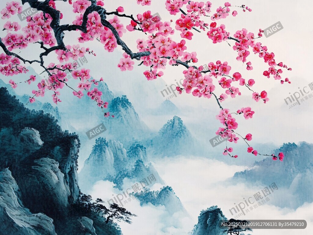 桃花山水