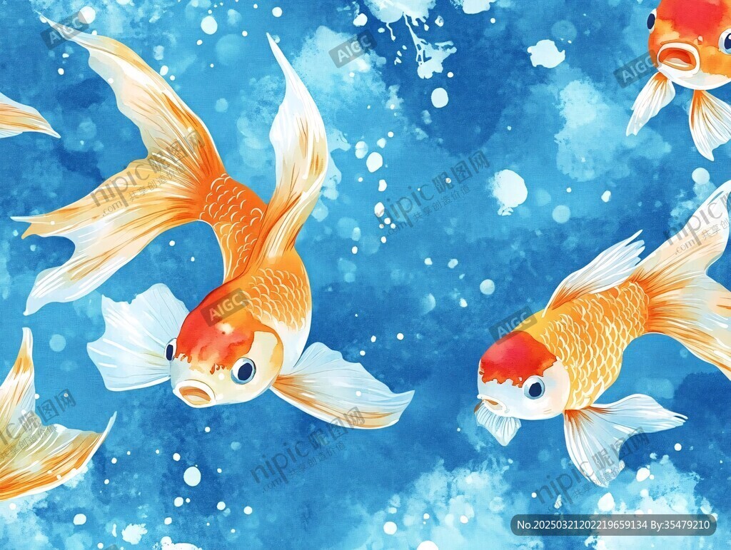 金鱼在水中游动的画面
