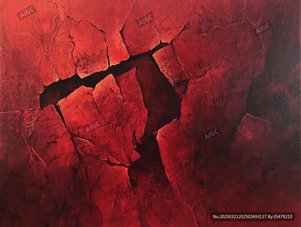 红色裂纹地貌