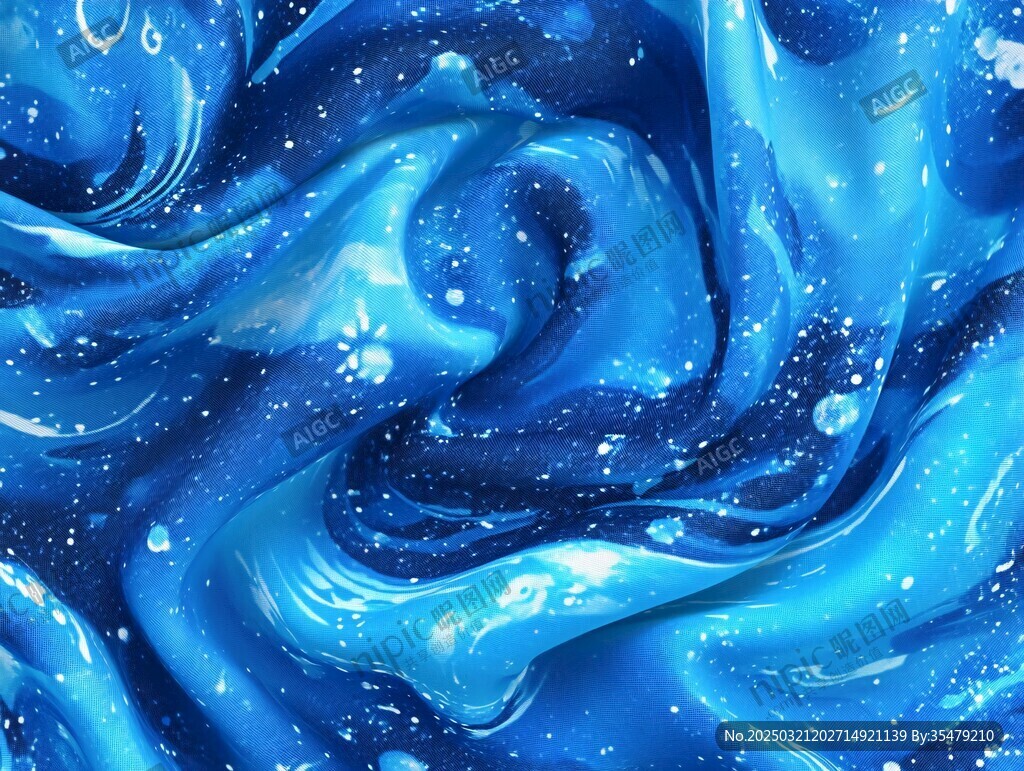 蓝色星空图案的流动性