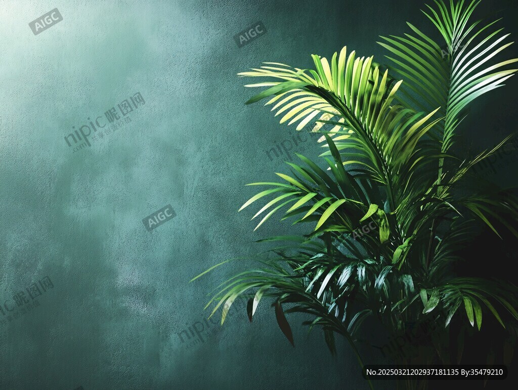 棕榈绿意 墙面背景