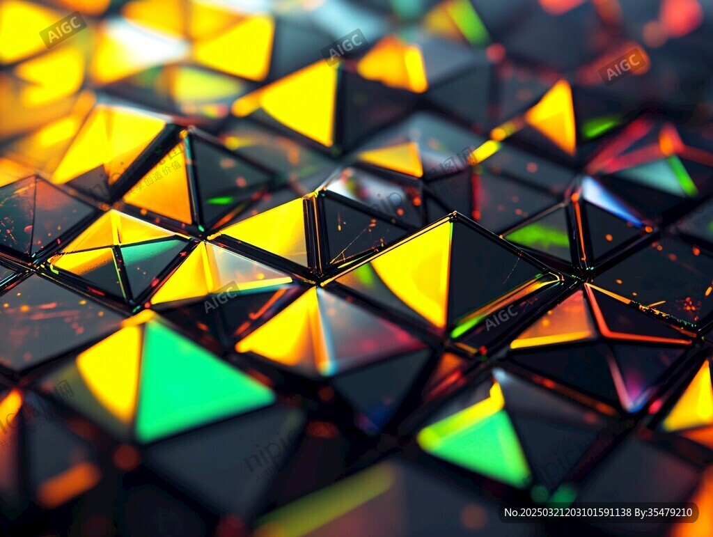 多彩玻璃金字塔