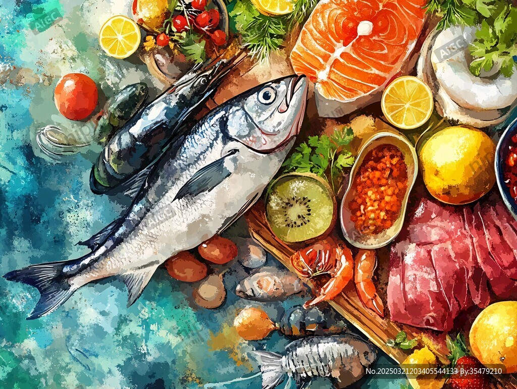 海鲜与水果的盛宴