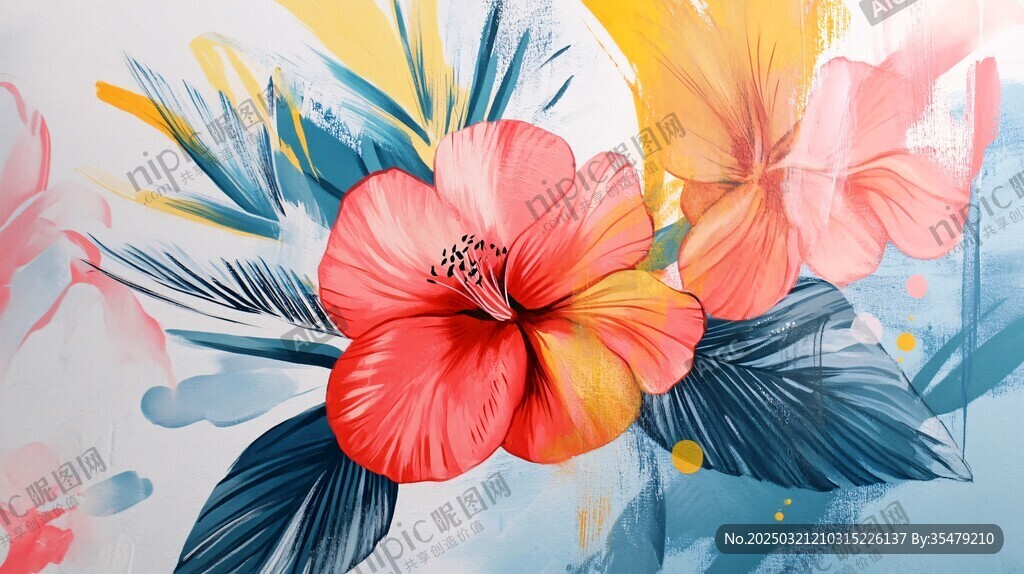 绚丽花卉画作