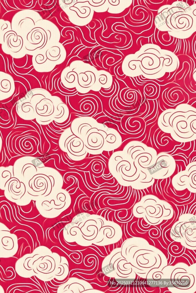 红色云纹背景