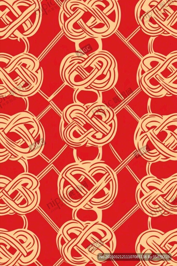 红色中国结图案