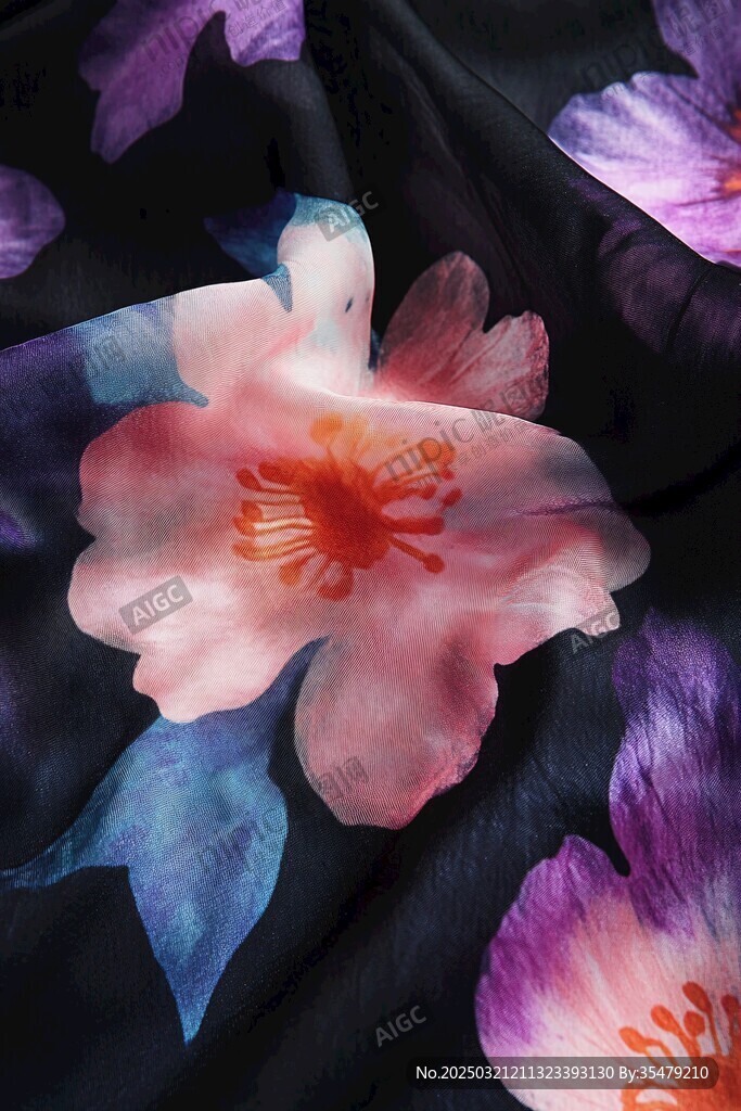 绚丽花卉图案纺织品